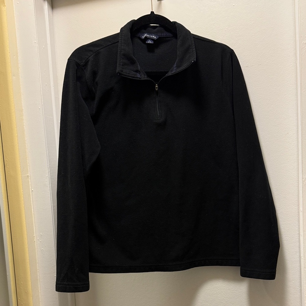 Lands' End Women's Black Zip-Up Top